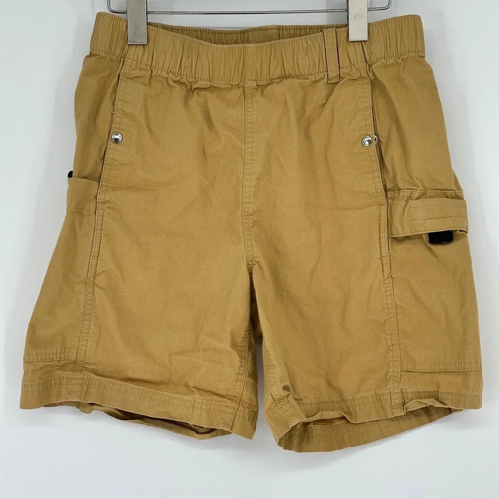 The North Face‎ Mens Tan Ripstop Cotton Elastic Waist Cargo Shorts Small Khaki